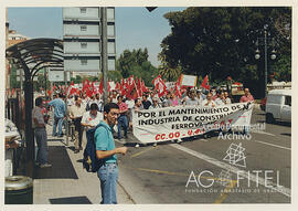 Manifestación en Valencia «Por el mantenimiento de la industria de construcción ferroviaria»