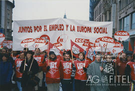 Manifestación de los sindicatos europeos en Luxemburgo por el empleo y la Europa social