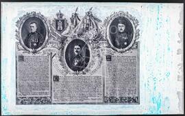 Diploma militar del soldado Luis Jiménez Fuentes, el soldado Antonio Fuentes Clemente y el soldado Cesareo Moreno Terrón incluido en el  «Libro de Honor de la Infantería Española»